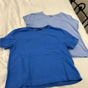 Zara TWO Blue and Light Blue T-Shirts
